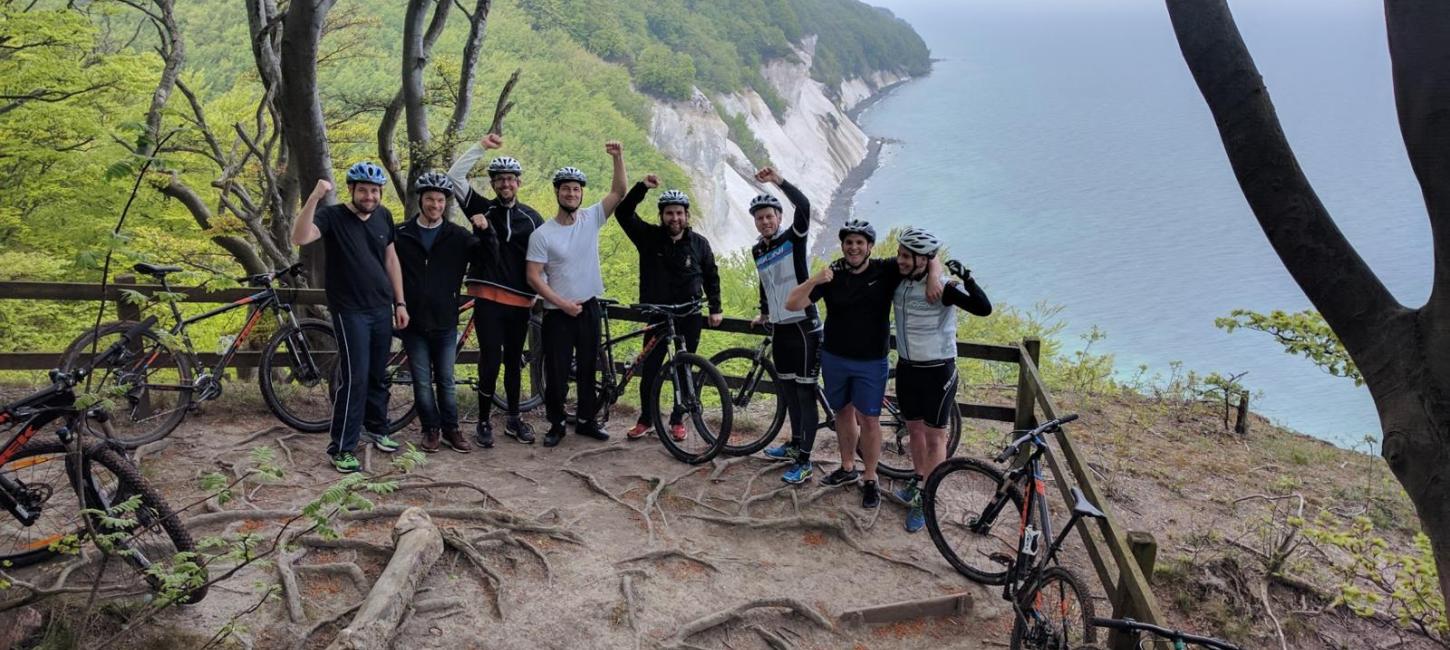 Cyclists on Møns Klint