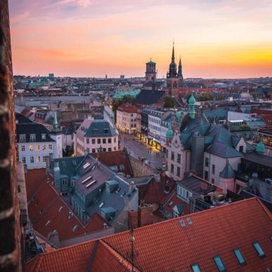 copenhagen skyline sunset